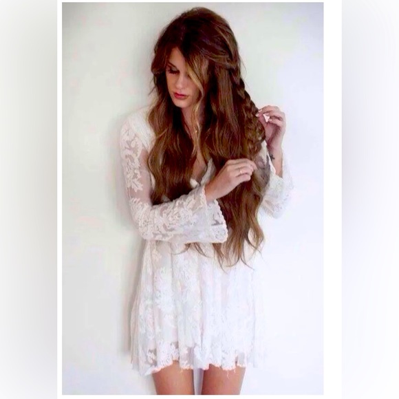 Free People Reign Over Me White Lace Mini Dress Rare NWOT - Picture 4 of 11